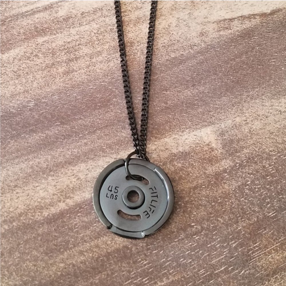 NWT Weight Plate Necklace - Black